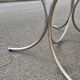 Vintage oval design table in smoked glass and chrome legs