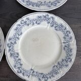 4 antique plates by Franz Anton Mehlem "Anita", antique porcelain