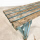Light blue painted wooden farmhouse bench