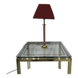 1980s Brass and Pink Enamel Table Lamp Memphis Vintage Arcade Candle