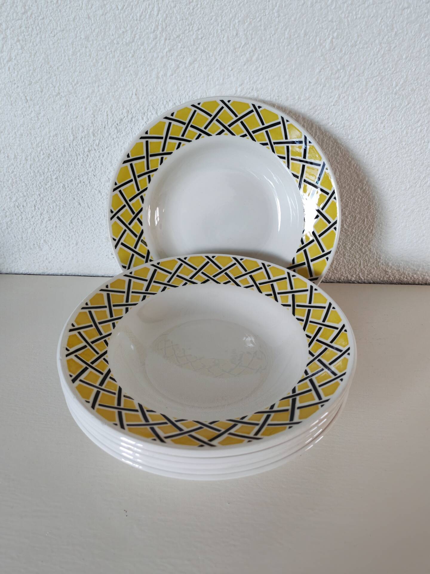 Lot de 6 Assiettes Creuses Badonviller Vintage années 60