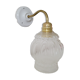 Porcelain, brass and glass wall lamp