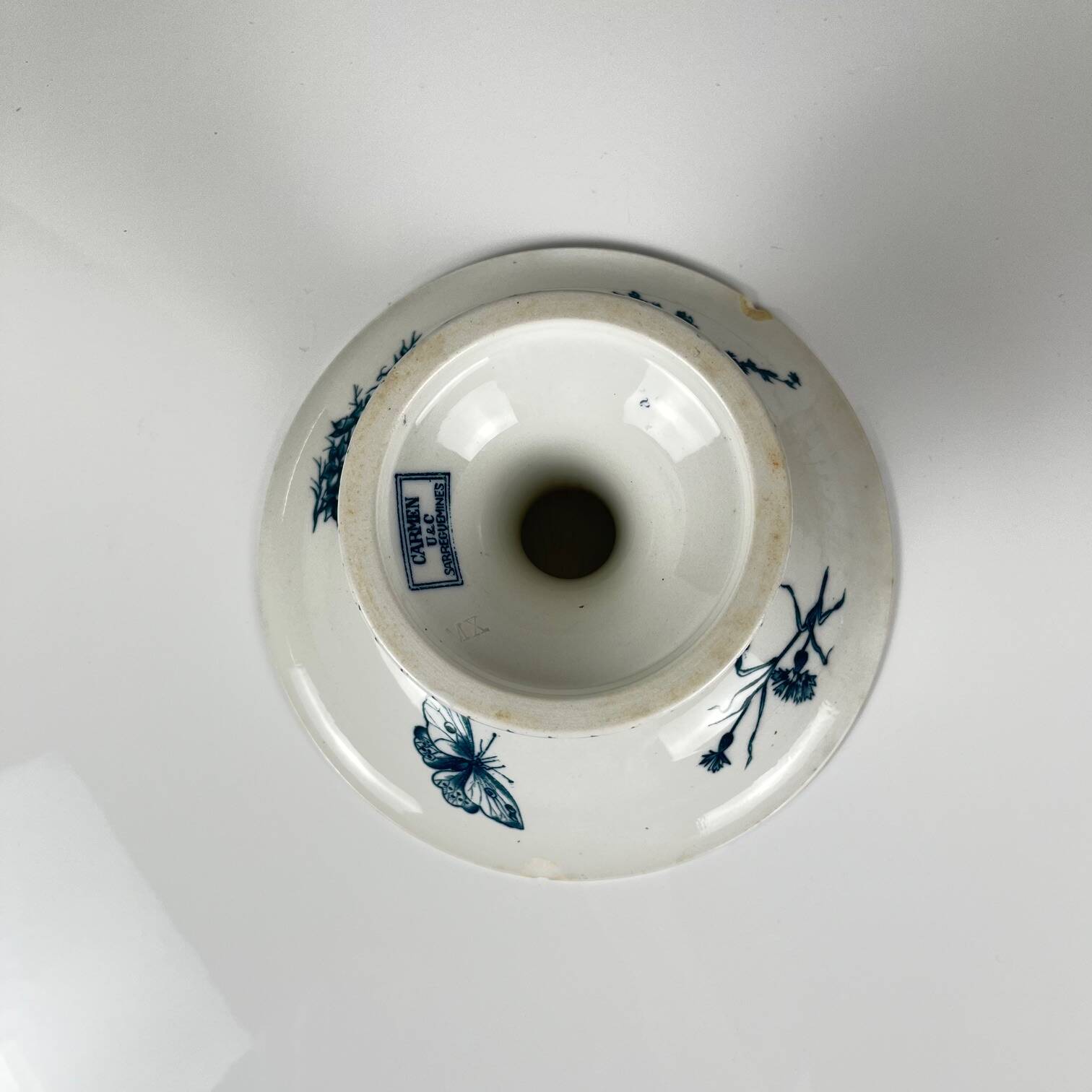 Compotier "Carmen" bleu , Sarreguemines, Vers 1879 à 1918