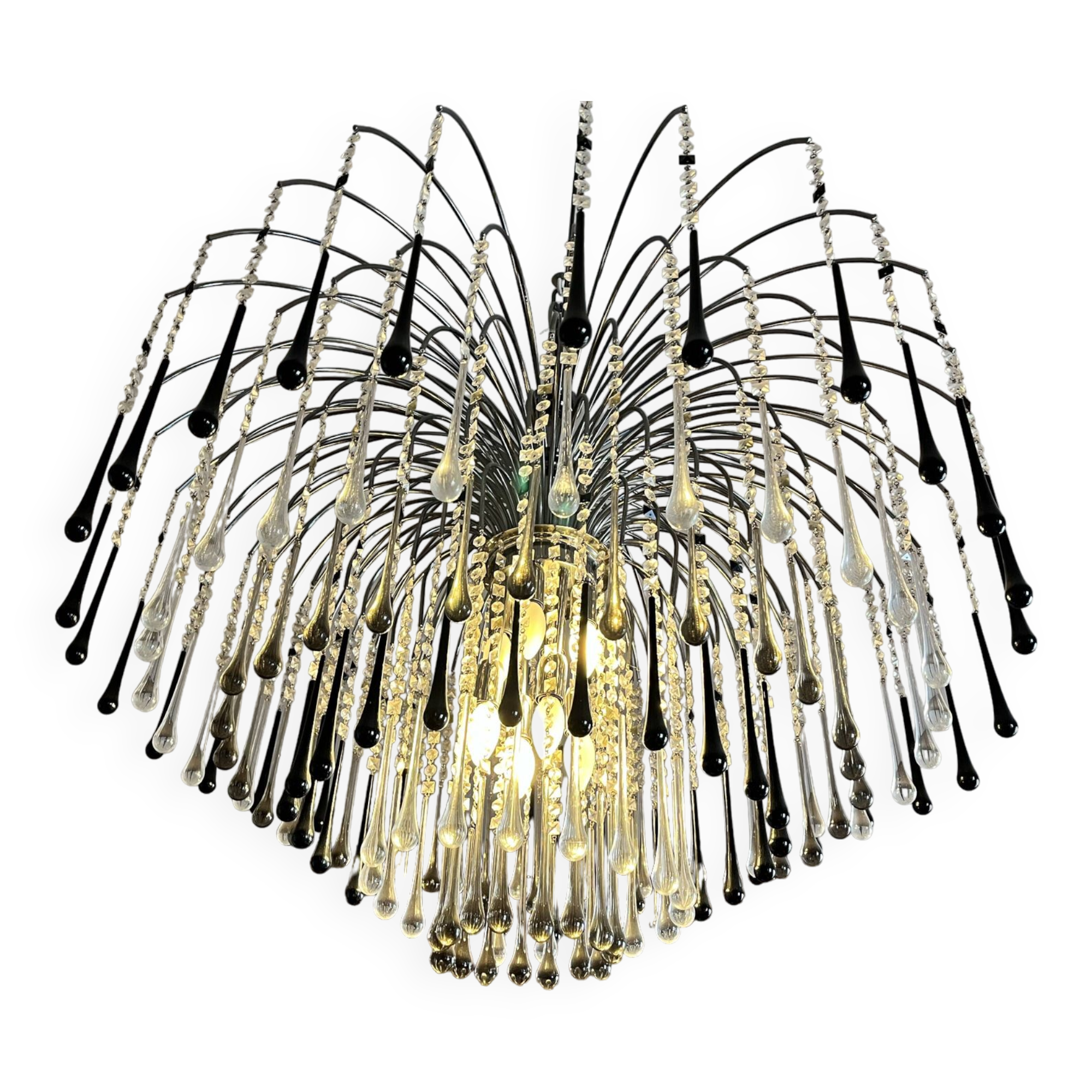 Murano crystal chandelier. Handmade by glass craftsman. Signoretti House.