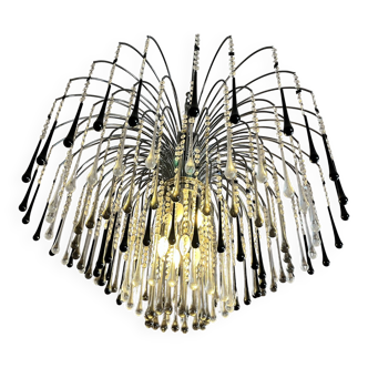 Murano crystal chandelier. Handmade by glass craftsman. Signoretti House.