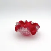 Coupe Vide-Poches Barovier Toso Murano 1950 Rouge Rubis