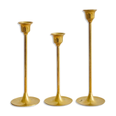 Trio de bougeoirs vintage en laiton