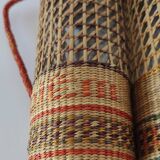 Vintage Wicker Woven Bottles Origin Vietnam