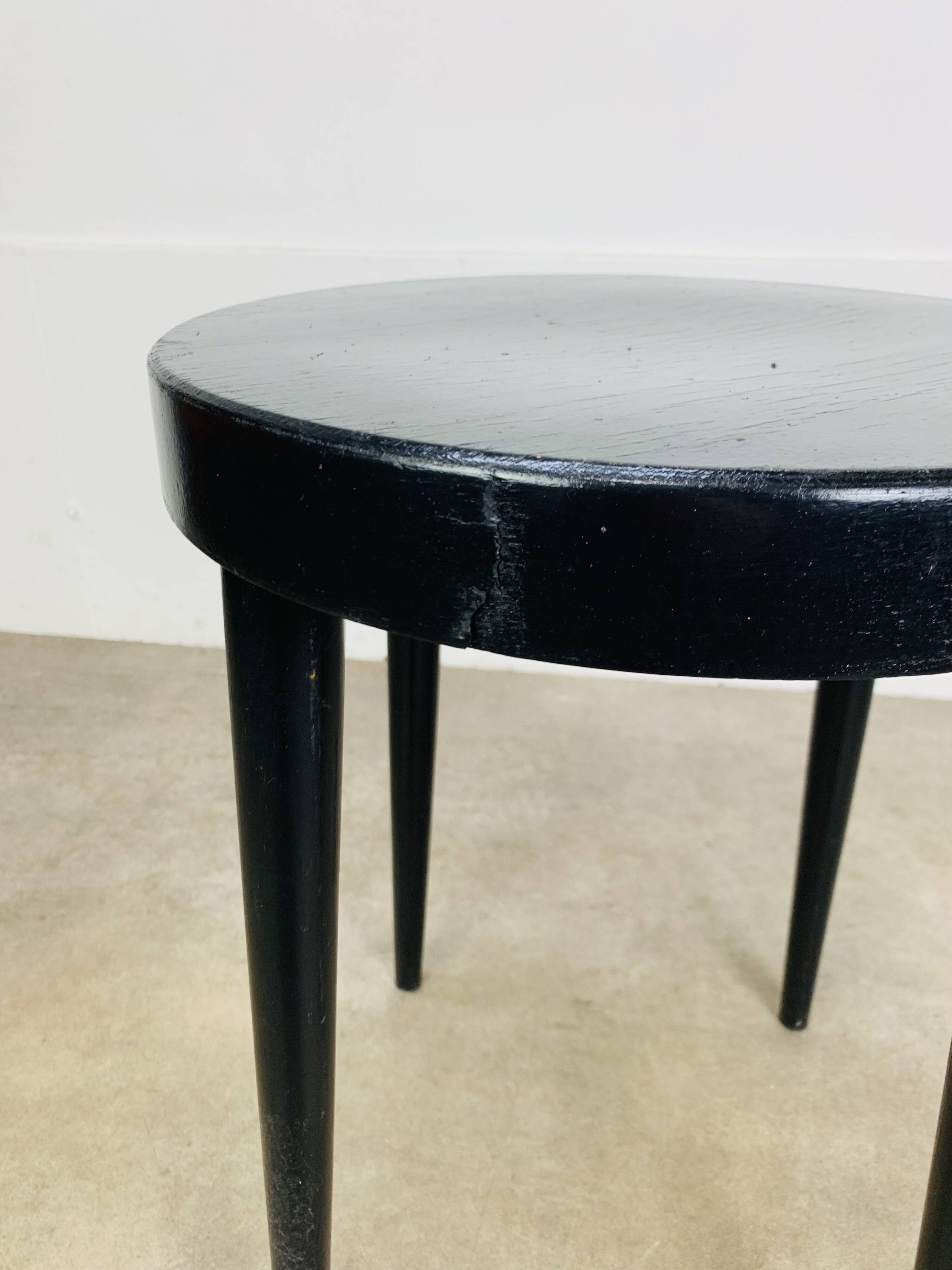 Pair of black Baumann stools, 1960s