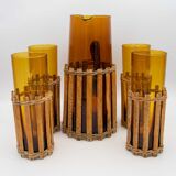 Amber and rattan orangeade service