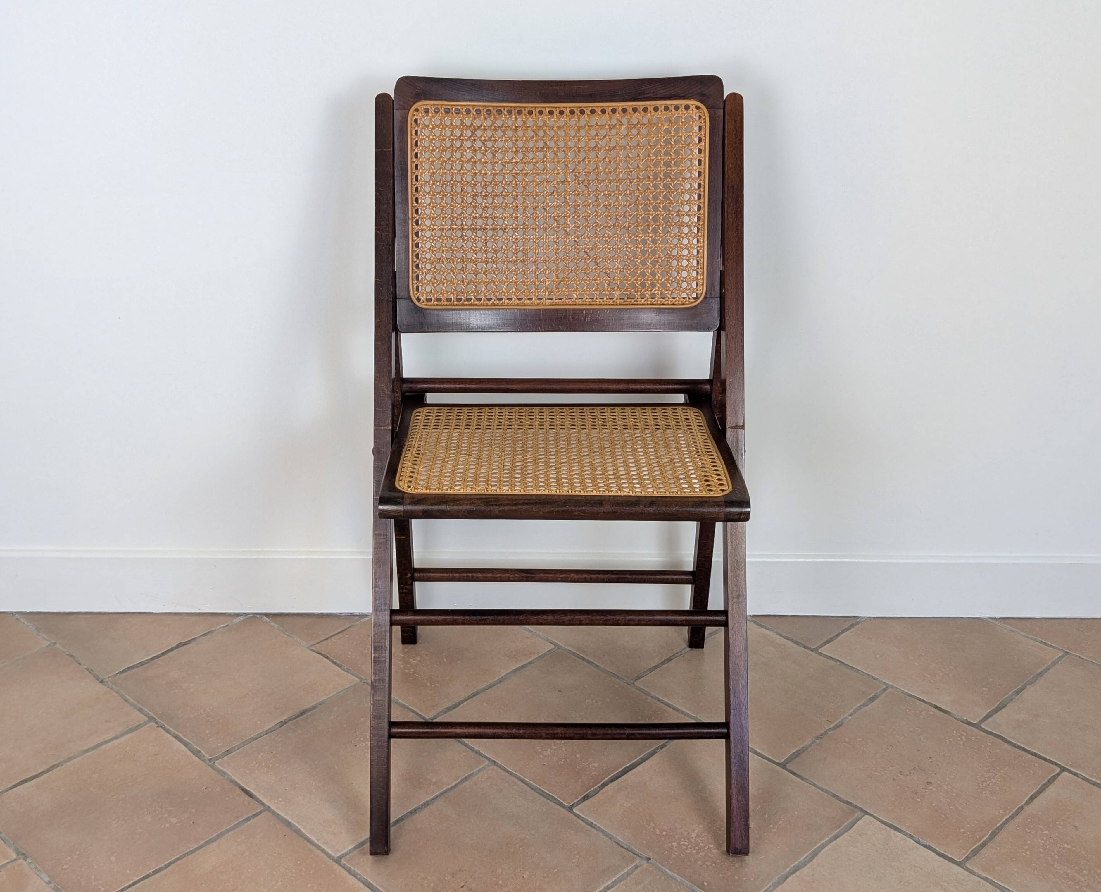 Vintage caned folding chair