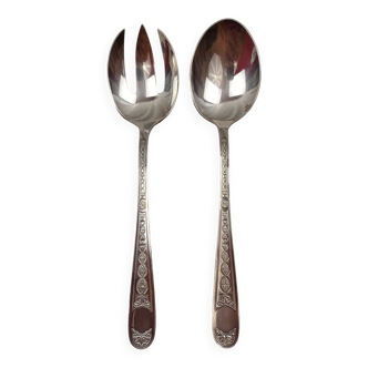 Christofle Villeroy - silver metal salad service cutlery, perfect condition
