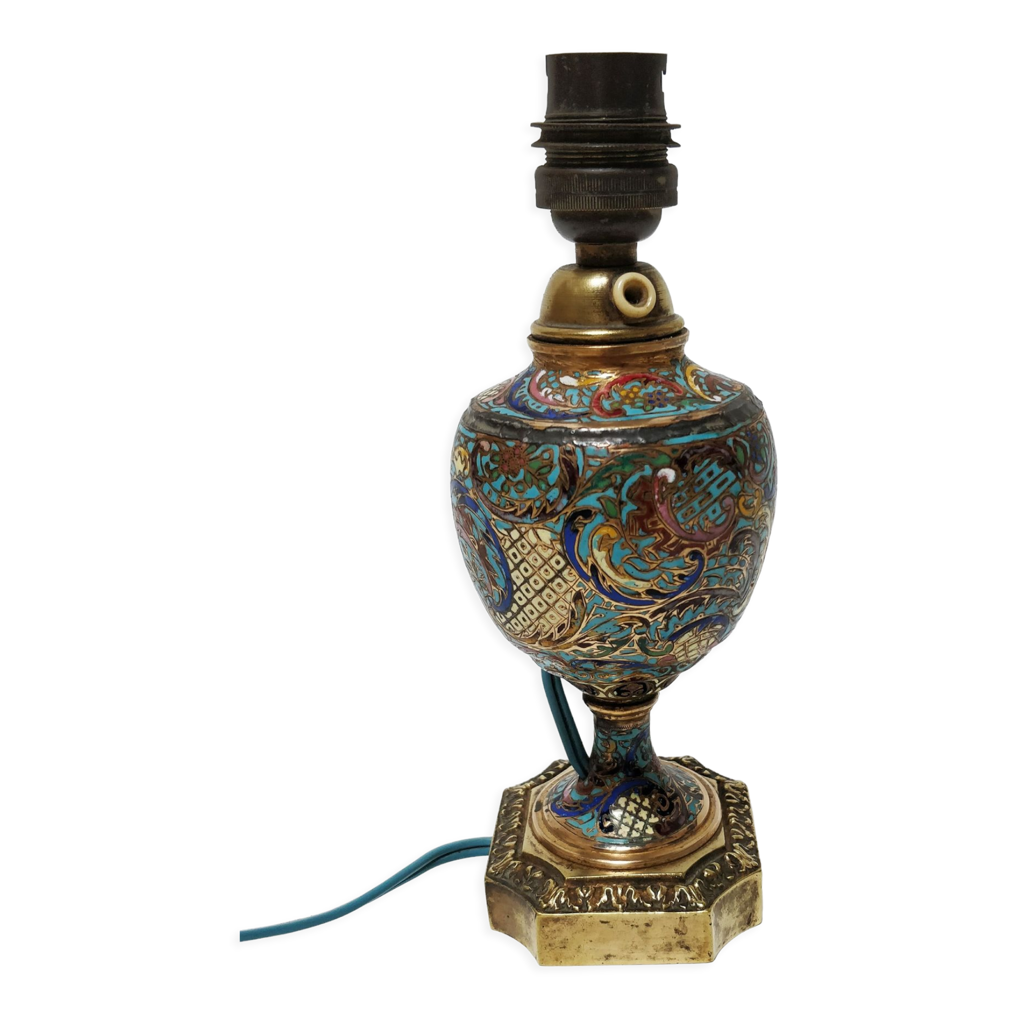 Cloisonné enamel lamp foot