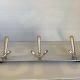 Stainless steel coat rack with three double hooks
