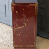 Chinese furniture XXth Red lacquer Decor of branches and birds