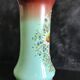 Vase Napoleon lll green opaline enamelled and gilded with fine gold