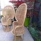 Pair of Emmanuelle rattan armchairs