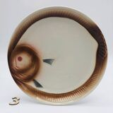 6 Fish plates, Orchies earthenware Moulin des Loups.