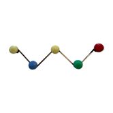 Vintage metal patère - multicolored resin
