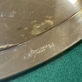 Plateau rond en métal argenté Christofle modèle Malmaison