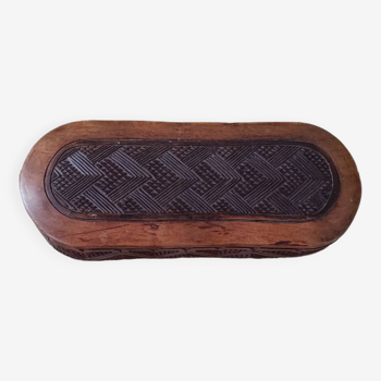 Carved wooden box