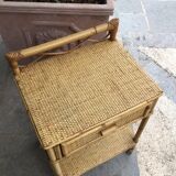 Vintage rattan bedside