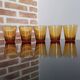 Set of 5 amber brown glasses Vereco 1970s