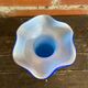 Vintage Murano Glass Vase Blue Flower Decor Blown Italy
