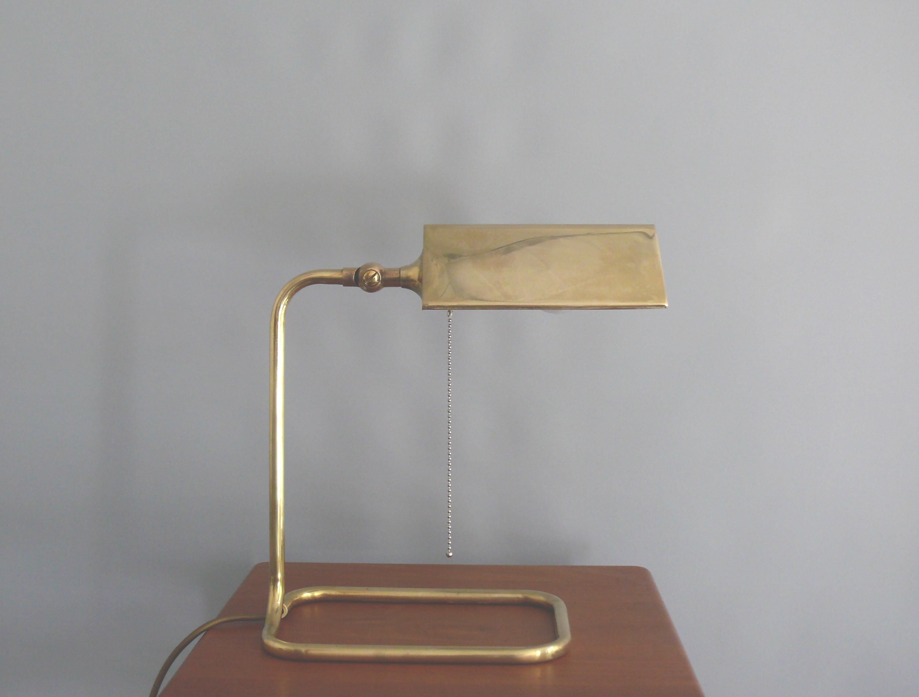 Lampe de banquier en laiton, conçue par Florian Schulz, années 1970 - Allemagne