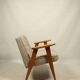 Vintage armchair brown granola oak wood design by Chierowski 366