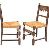 Set de 8 chaises paillées art déco 1940