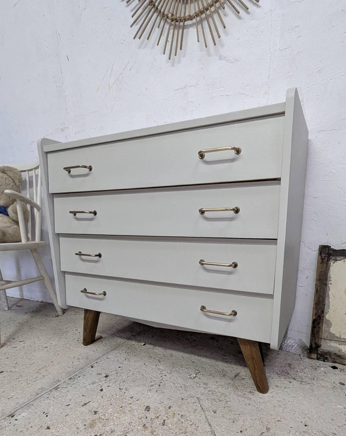 Commode Aileron Pied Compas 1960 Design vintage