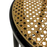 Set of four vintage bar stool - webbing and wood, 1980s Italian design