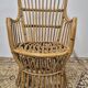 Fauteuil en Rotin Bambou vintage 1950s design -H85cm