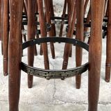 Set of 12 solid wood bar stools 1960 - 1970 vintage
