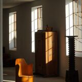 Modern Scandinavian style, Stump chair / "Kubstol" in pine, mid-20th century, 1950s.