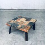 Brutalist Style Coffee Table in Slate Stone, 1970s