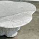 Italian postmodern scalloped Carrara marble coffee table, 1980s