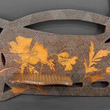 Art Nouveau wall shelf with poppies, France, circa 1900