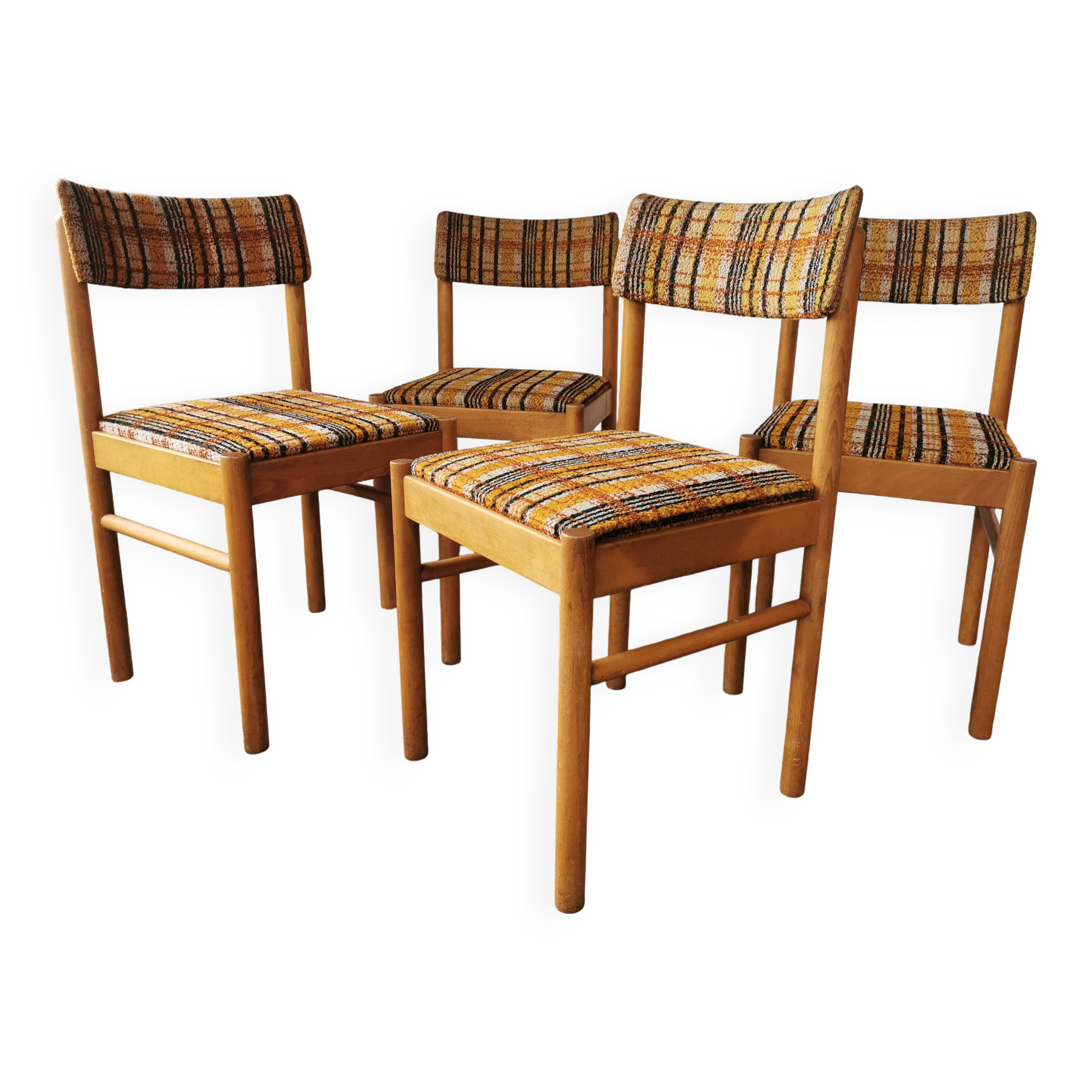 Set of 4 Baumann chairs, 70s