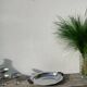 Art Deco silver-plated metal and wood dish