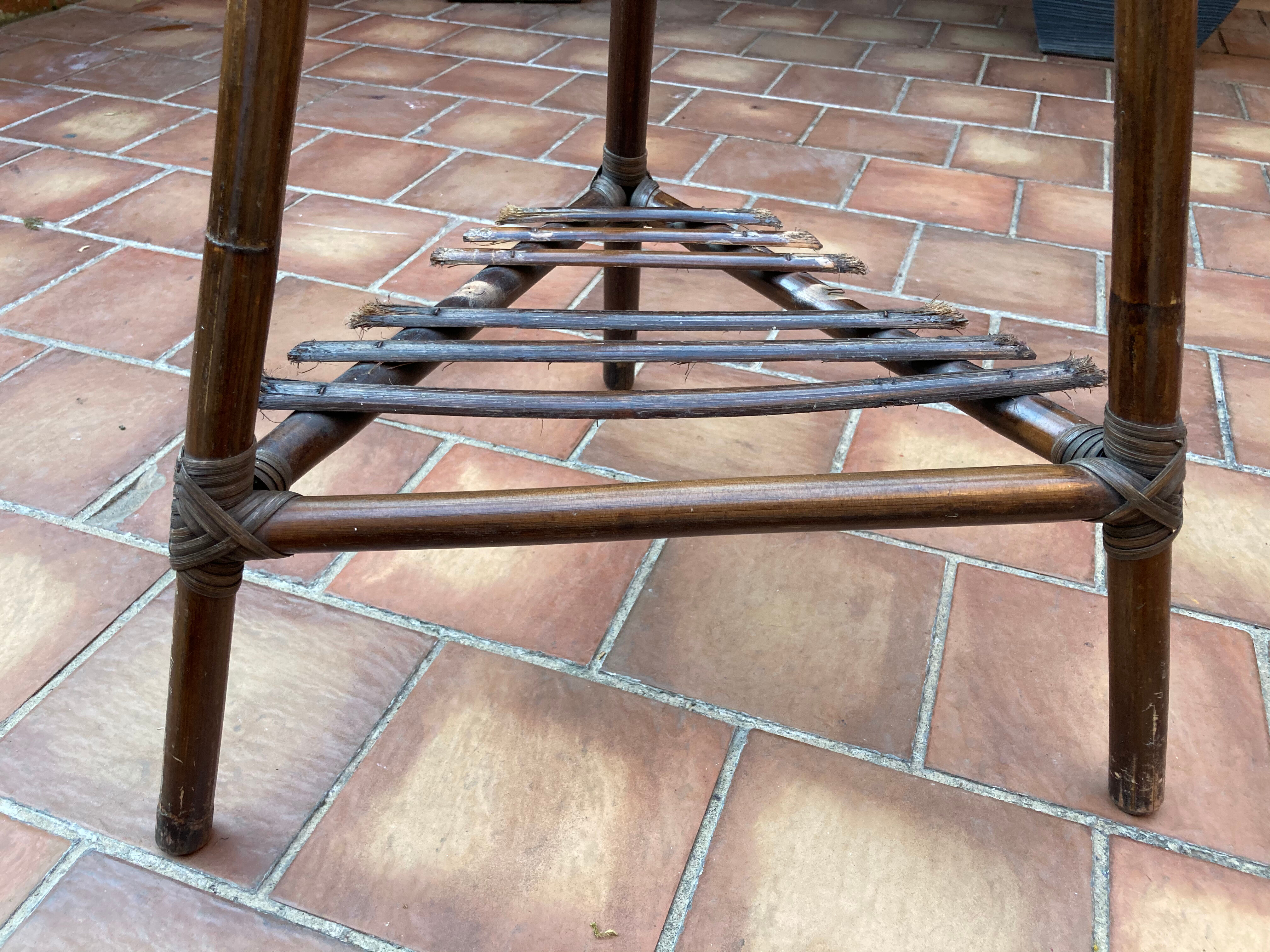 Vintage rattan plant holder