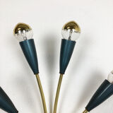 Italian blue and brass wall lamps Italy, 1950