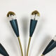 Italian blue and brass wall lamps Italy, 1950