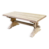 Large stripped solid oak monastery table – 200 cm