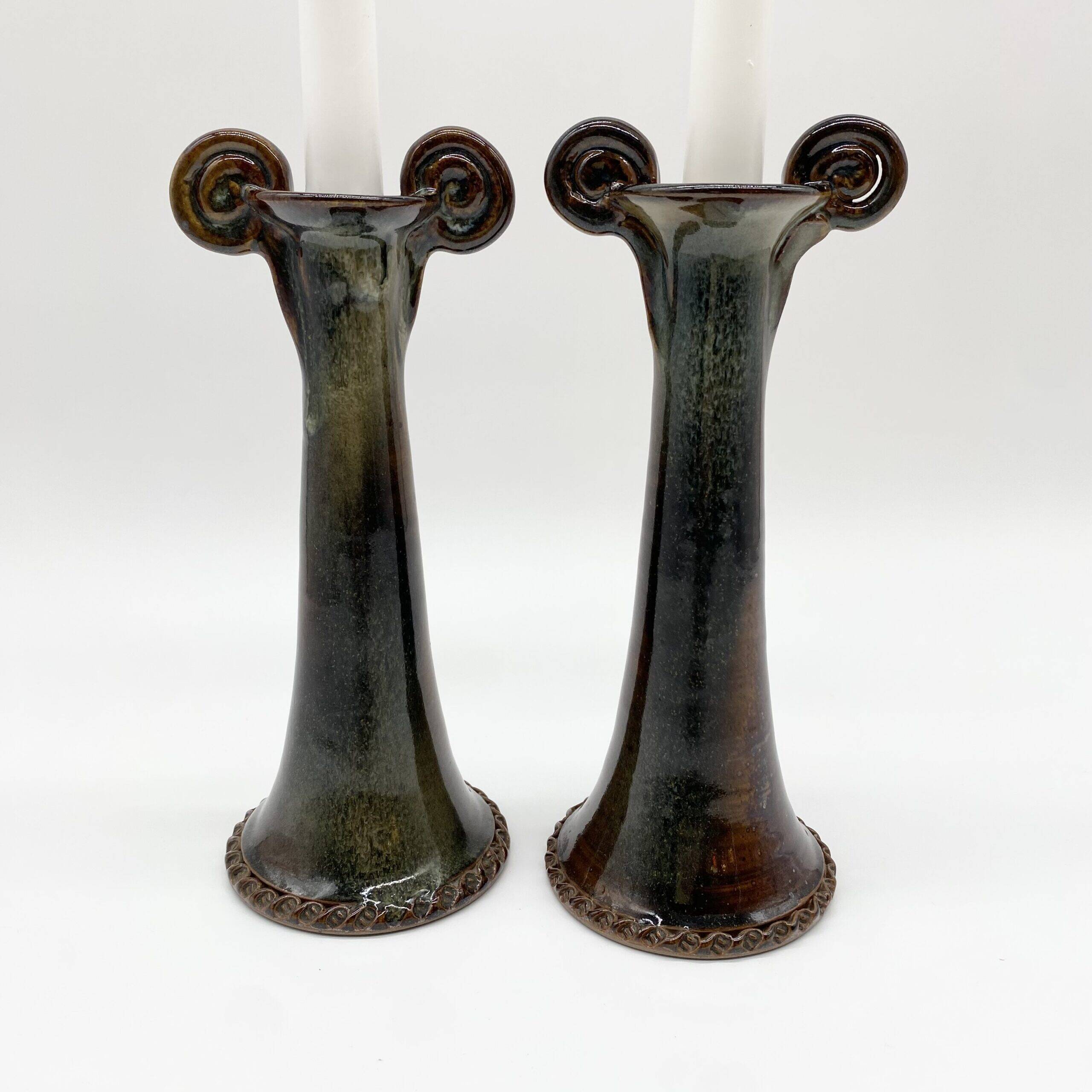 Pair of ceramic candlesticks – "Mouthiers-sur-Boëme", 1960s