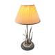 Desk lamp in marble and metal plated silver cigne decorated signed by agudo,