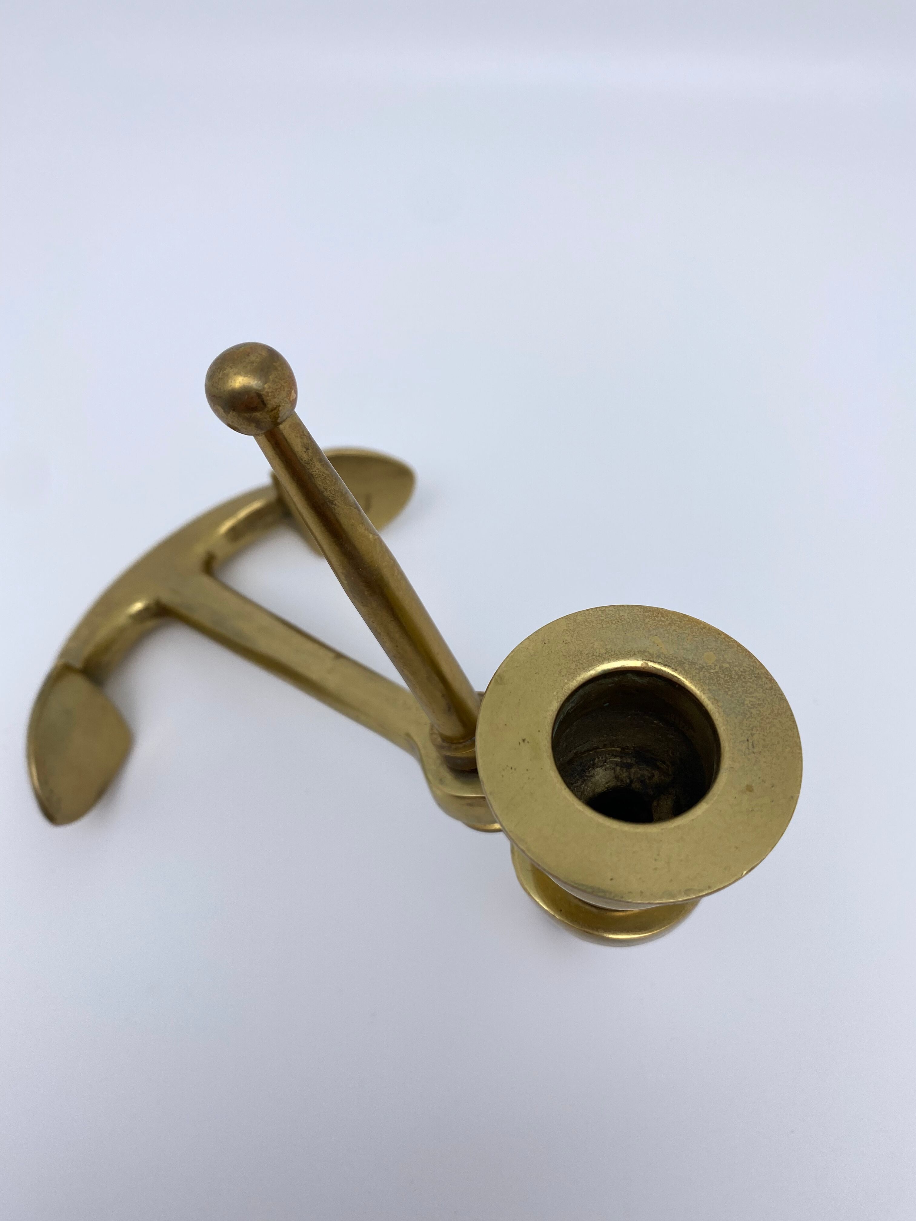 Vintage brass marine anchor candlestick