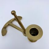 Vintage brass marine anchor candlestick