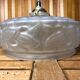 Old Transparent Molded Glass Pendant Lamp + Vintage Brass Support